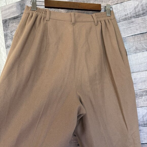 Sag Harbor 100% Pure Wool High Waist Lined Pleated Trousers Pants SZ 10 Brown - Picture 4 of 8